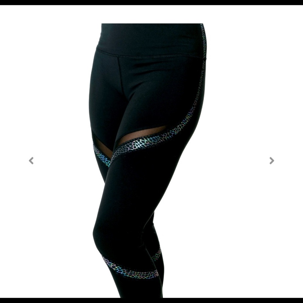 Zyia Black Reflective Serpent Leggings